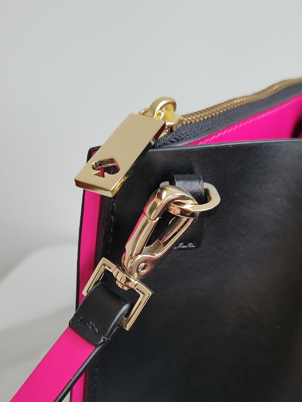 kate spade Black Leather Tote with Pink Accents - Picture 9 of 16